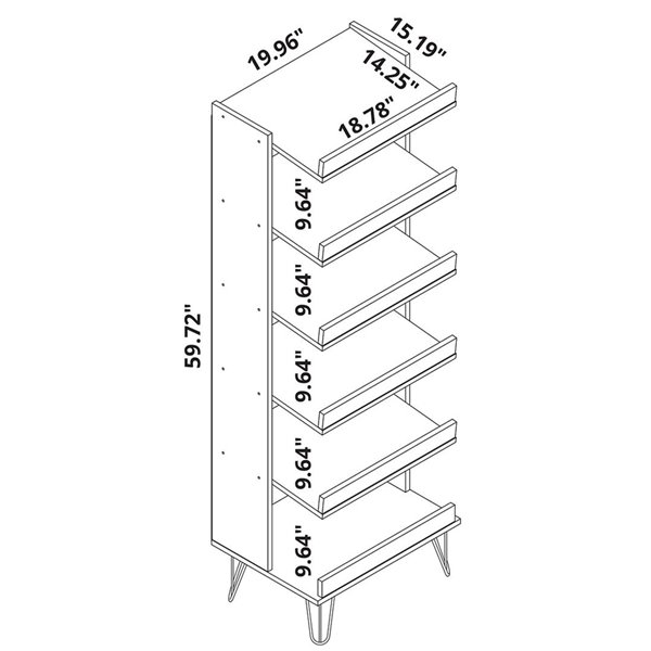 Manhattan Comfort Rockefeller Shoe Storage Rack - 59.72-in - White