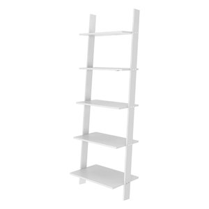 Manhattan Comfort Cooper Ladder Bookcase - 24.8-in x 72.04-in - White