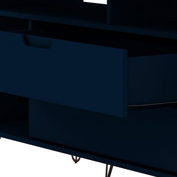 Manhattan Comfort Rockefeller TV Stand - 62.99-in x 26.77-in - Midnight Blue