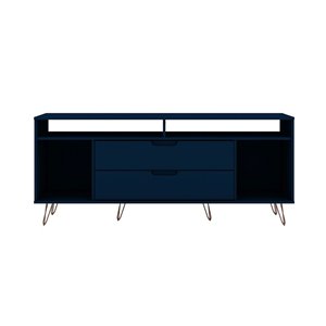 Manhattan Comfort Rockefeller TV Stand - 62.99-in x 26.77-in - Midnight Blue