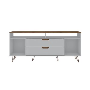 Manhattan Comfort Rockefeller TV Stand - 62.99-in x 26.77-in - Off-White/Natural