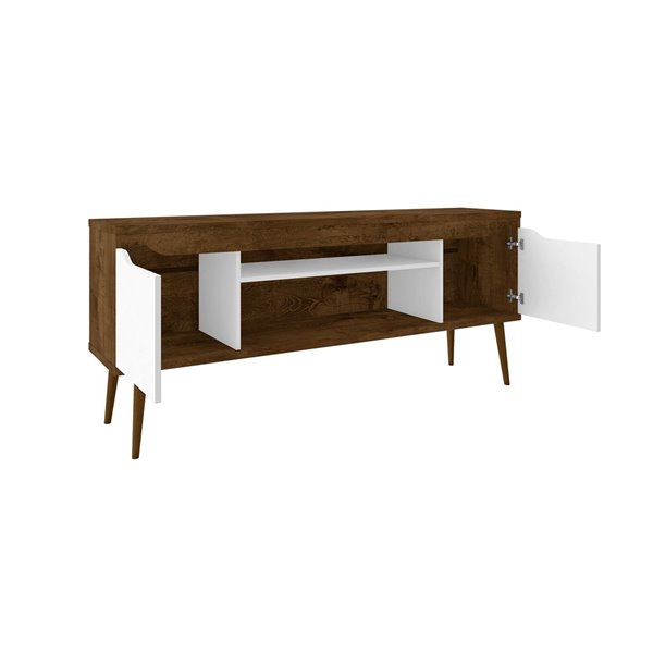 Manhattan Comfort Bradley TV Stand 62.99in x 26.57in Rustic Brown