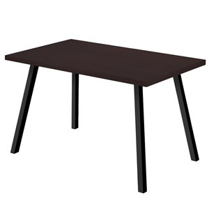 Table salle à manger Monarch, cappuccino / métal noir, 36 po x 60 po