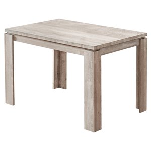 Table salle à manger Monarch, faux bois taupe, 32 po x 48 po