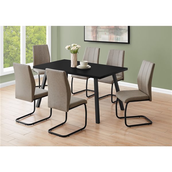 Monarch Dining Table - Black / Black Metal - 36-in x 60-in