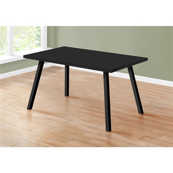 Monarch Dining Table - Black / Black Metal - 36-in x 60-in