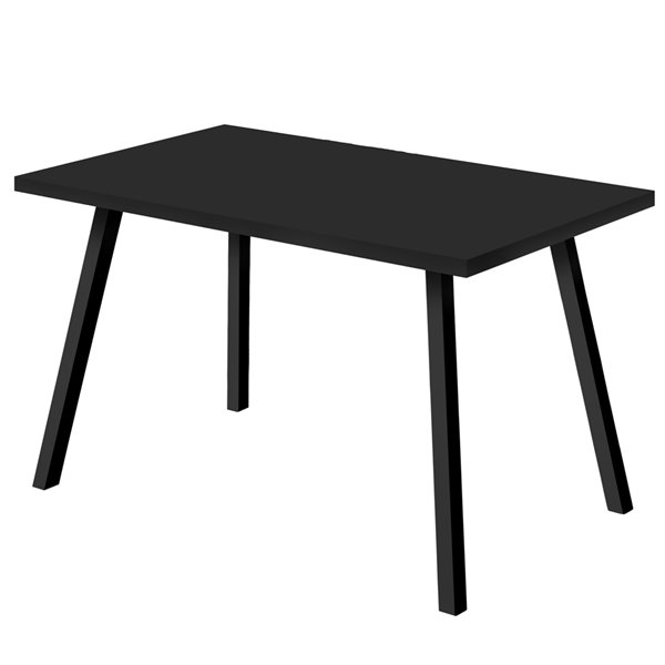 Monarch Dining Table - Black / Black Metal - 36-in x 60-in