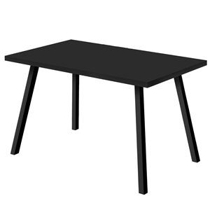 Table salle à manger Monarch, noir / métal noir, 36 po x 60 po