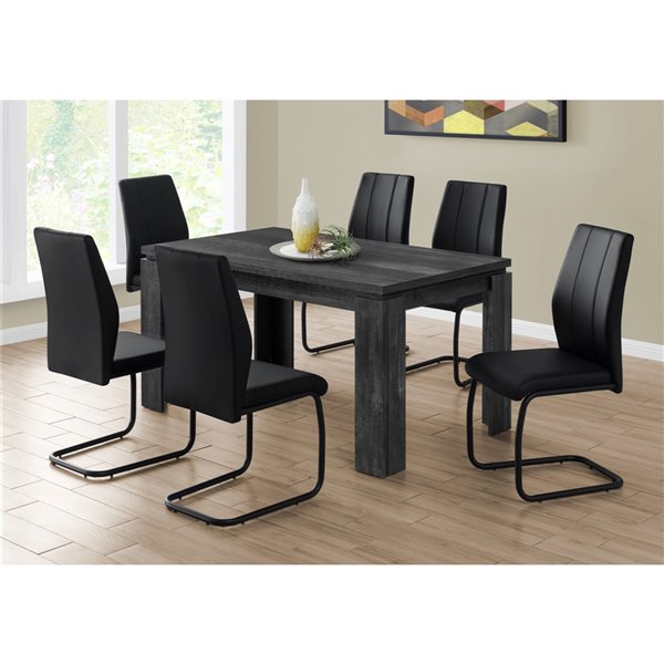Monarch Dining Table - Black Reclaimed Wood-Look - 36-in x 60-in