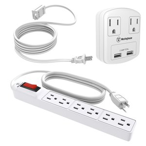 Westinghouse Value Pack - 6-outlet and 2-outlet/2 USB - White