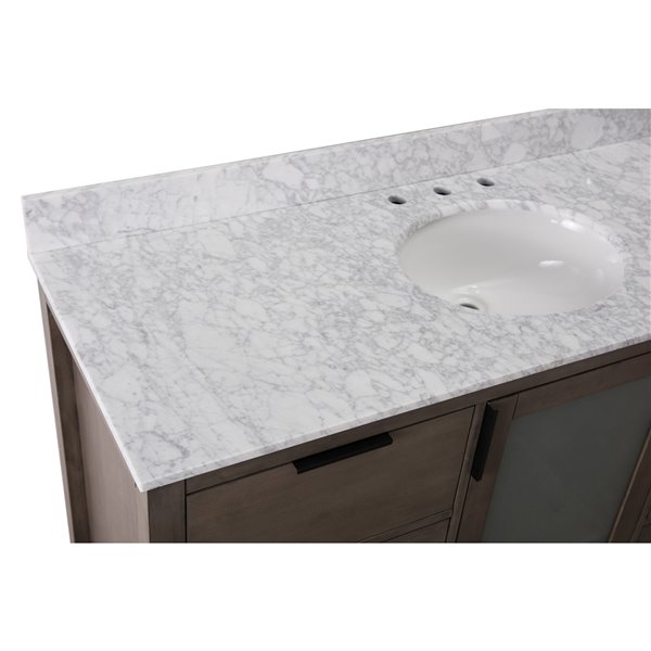 Sunjoy Dark Ash Colored Single Oval, 60 Granite Vanity Top Single Sink