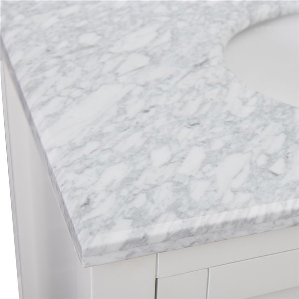 Sunjoy White Single Oval Sink Bathroom Vanity Set - 2-Door/2-Drawer - 36-in