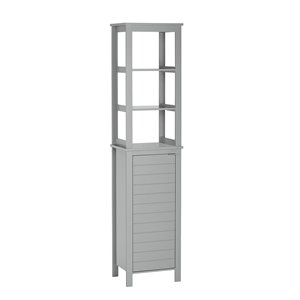 RiverRidge Home Madison Linen Tower with Open Shelves - MDF - 11.81-in x 15.75-in x 67-in - Grey