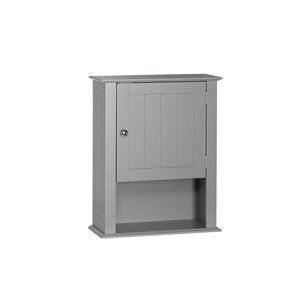 RiverRidge Home Ashland Bathroom Single-Door Wall Cabinet - 7.09-in x 16.54-in x 20.47-in - Grey