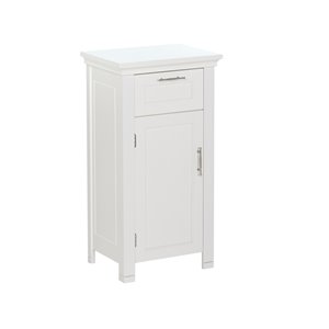 RiverRidge Home Somerset Single Door Bathroom Floor Cabinet - MDF - 11.81-in x 15.75-in x 30.25-in - White