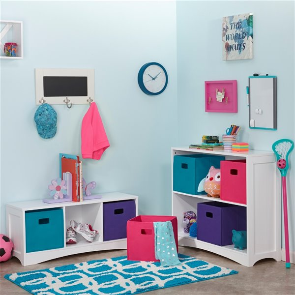 RiverRidge Home Kids 2-Shelf Horizontal Bookcase - 11-in x 33.5-in x 27.75-in - White