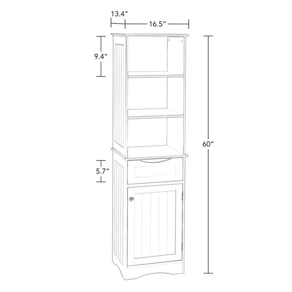 RiverRidge Home Ashland Tall Cabinet, White