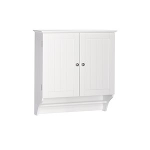 RiverRidge Home Ashland Two-Door Bathroom Wall Cabinet - 8.86-in x 23.82-in x 25.44-in - White