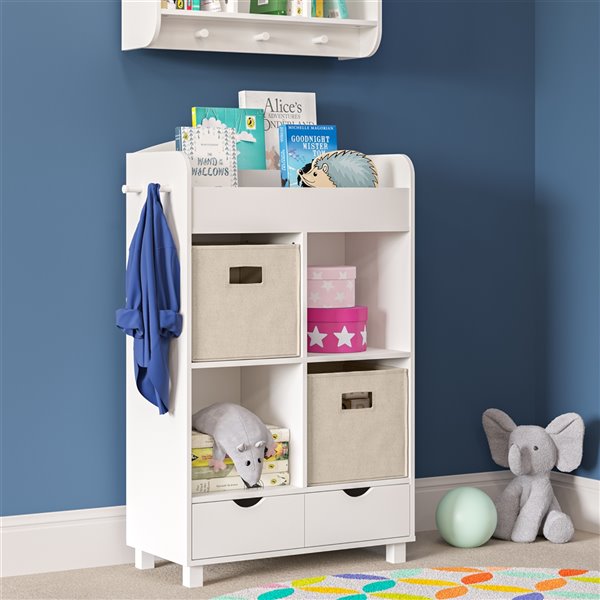 RiverRidge Home Book Nook Kids Cubby Storage Cabinet with Bookrack - 11.81-in x 23.5-in x 39.75-in - White