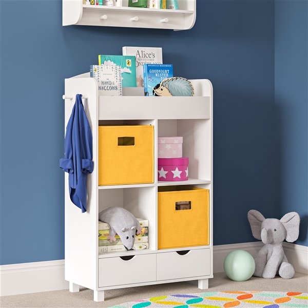 RiverRidge Home Book Nook Kids Cubby Storage Cabinet with Bookrack - 11.81-in x 23.5-in x 39.75-in - White