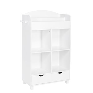 RiverRidge Home Book Nook Kids Cubby Storage Cabinet with Bookrack - 11.81-in x 23.5-in x 39.75-in - White