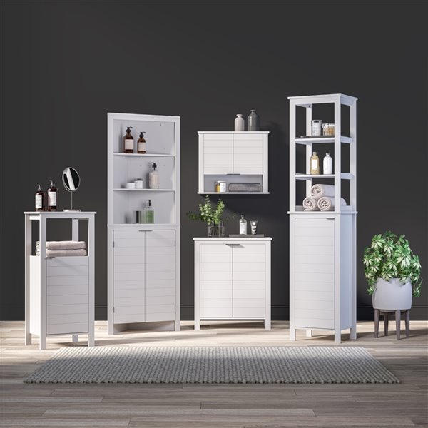 RiverRidge Home Madison Two Door Floor Cabinet - MDF - 11.81-in  x 23.63-in  x 27.56-in - White