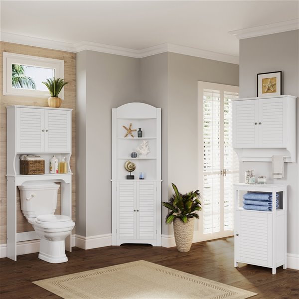 RiverRidge Home Ellsworth Single-Door Floor Cabinet - MDF - 11.8-in x 17.7-in x 32.68-in - White