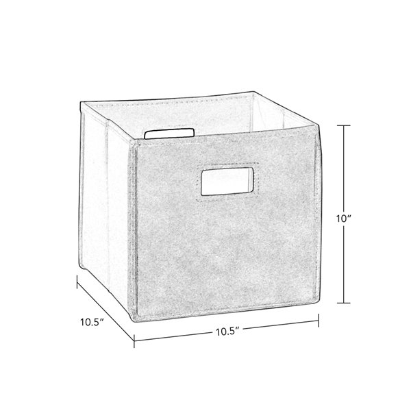 RiverRidge Home Folding Storage Bins - Fabric - 10.5-in x 10-in x 10.5-in - Aqua - 2-Pack