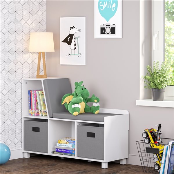 RiverRidge Home Book Nook Collection Kids Storage Bench with Cubbies - 12.38-in x 35-in x 26.5-in - White