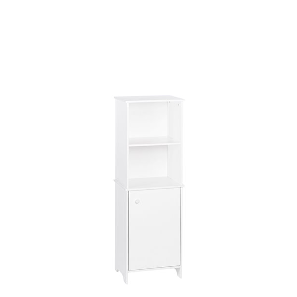 RiverRidge Home Medford Tall Floor Cabinet with Open Shelves - Particle Board - 15.75-in x 46-in - White