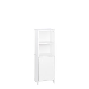 RiverRidge Home Medford Tall Floor Cabinet with Open Shelves - Particle Board - 15.75-in x 46-in - White