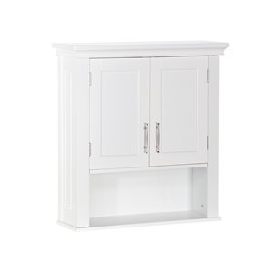 RiverRidge Home Somerset Two-Door Bathroom Wall Cabinet - 7.88-in x 22.81-in x 24.5-in - White