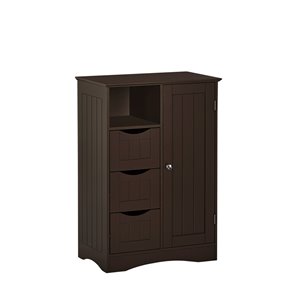RiverRidge Home Ashland 1-Door/3-Drawer Floor Cabinet - MDF - 13.39-in x 22.05-in x 32.13-in - Espresso