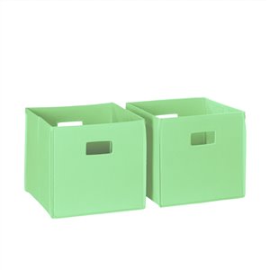 RiverRidge Home Folding Storage Bins - Fabric - 10.5-in x 10-in x 10.5-in - Mint - 2-Pack