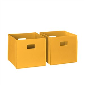 RiverRidge Home Folding Storage Bins - Fabric - 10.5-in x 10-in x 10.5-in - Golden Yellow - 2-Pack