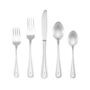 RiverRidge Home Marina Pattern 46-Piece Monogrammed Flatware Set - Letter I - Stainless Steel