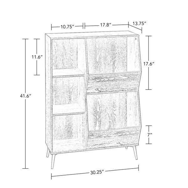 RiverRidge Home Woodbury Storage Cabinet with Cubbies/Veggie Bins - 41.56-in - Dark Weathered Wood Grain/Black Bins