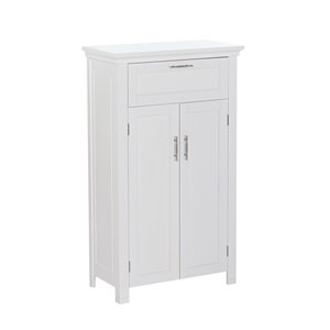 RiverRidge Home Somerset Two Door Bathroom Floor Cabinet - MDF - 11.81-in x 23.6-in x 40.25-in - White