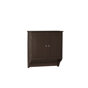 RiverRidge Home Ashland Two-Door Bathroom Wall Cabinet - 8.86-in x 23.82-in x 25.44-in - Espresso