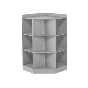 RiverRidge Home Kids Corner Storage Cabinet with 6 Cubbies/3 Shelves - 31.62-in x 37.31-in - Grey