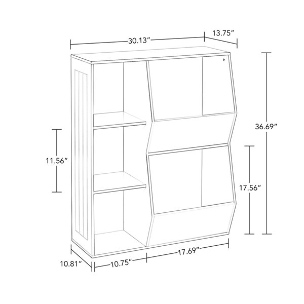 RiverRidge Home Kids Toy Organizer with 3 Cubbies/2 Veggie Bins - 13.75-in x 30.13-in x 36.69-in - Grey