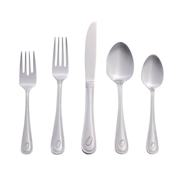 RiverRidge Home Beaded Pattern 46-Piece Monogrammed Flatware Set ...