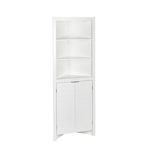 RiverRidge Home Madison Tall Corner Cabinet - MDF - 16.88-in x 23.31-in x 63.88-in - White