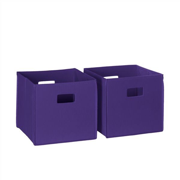 Riverridge Home Folding Storage Bins Fabric 10 5 In X 10 In X 10 5 In Dark Purple 2 Pack 02 059 Rona