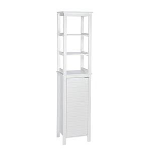 RiverRidge Home Madison Linen Tower with Open Shelves - MDF - 11.81-in x 15.75-in x 67-in - White