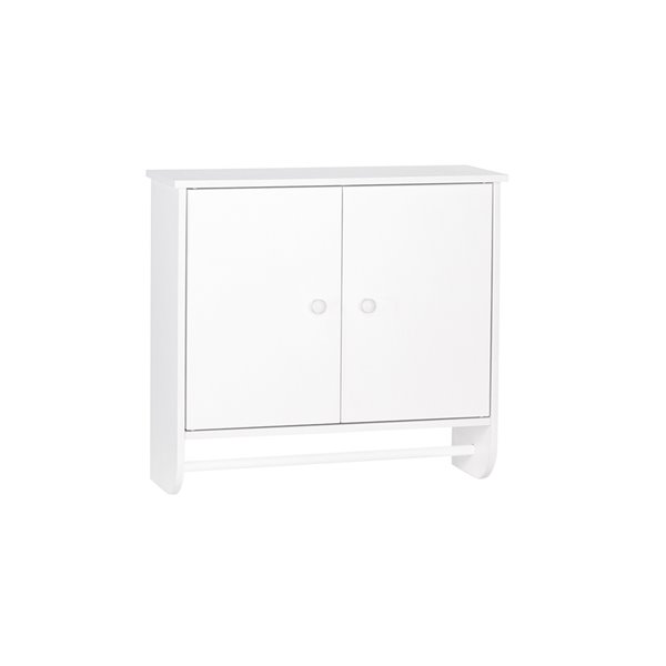 RiverRidge Home Medford 2-Door Bathroom Wall Cabinet with Towel Bar - 7.75-in x 22.06-in x 20.19-in - White