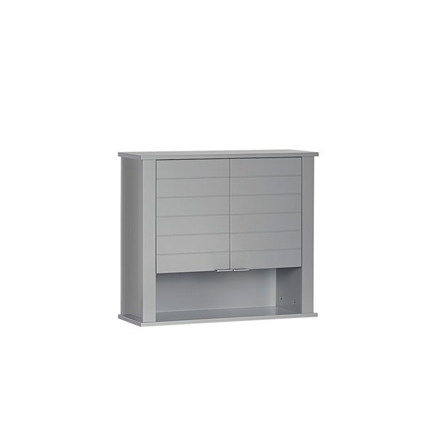 RiverRidge Home Madison Two-Door Wall Cabinet - 7.88-in x 22.88-in x 19.88-in - Grey