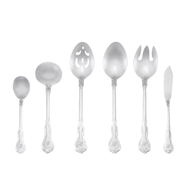 RiverRidge Home Bouquet Pattern 46-Piece Monogrammed Flatware Set - Letter B -  Stainless Steel