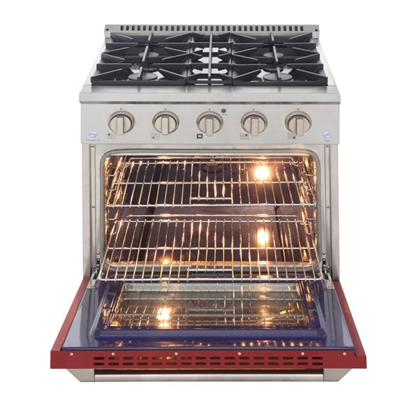 KUCHT Gas Range with Convection Oven and Red Door - 30 in. - 4.2 cu. ft.