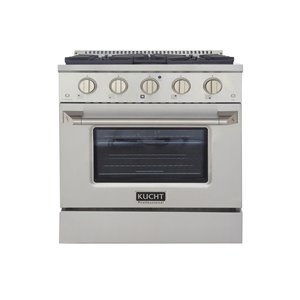 Cuisinière professionnelle KUCHT au gaz naturel avec four à convection, 30 po